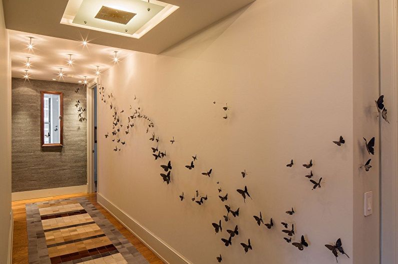 Пеперуди на стената (75 снимки): Направи сам декор