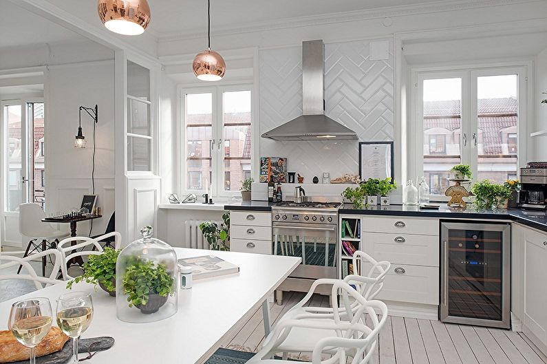 Kjøkkendesign i skandinavisk stil (80 bilder)