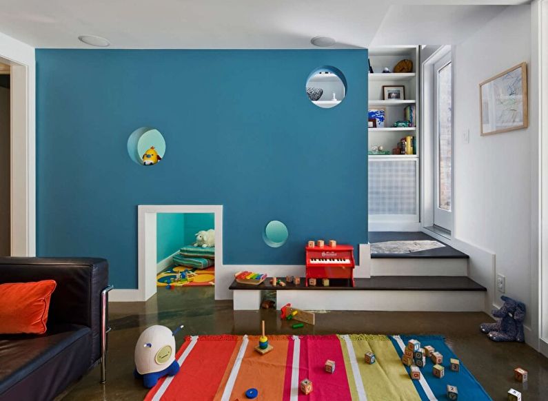 Ģipškartona starpsiena - dzīvojamās istabas un bērnu istabas zonējums