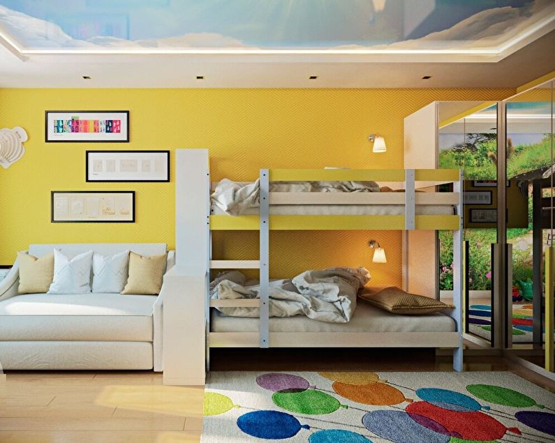Цветни схеми за стая на родители и детето