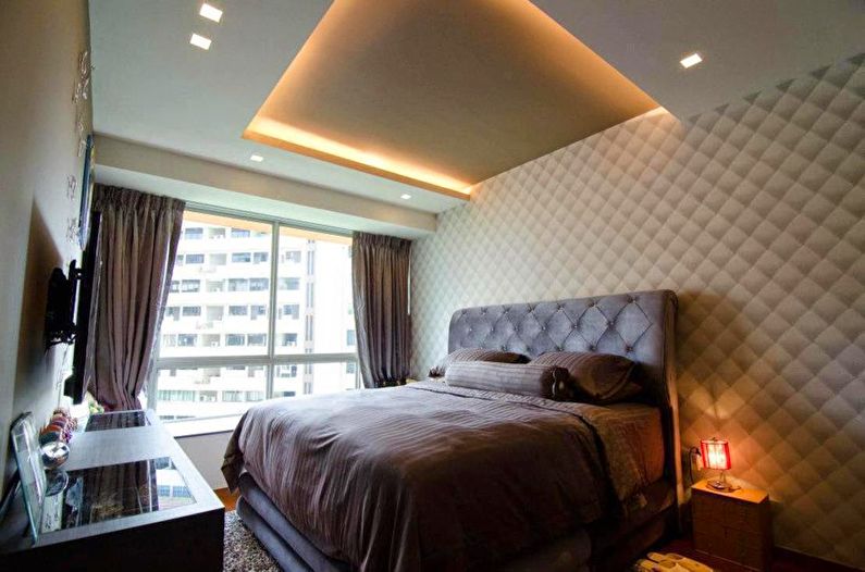 Dizajn stropa od suhozida u spavaćoj sobi