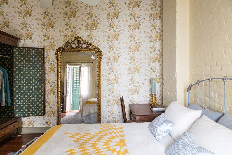 Kertas dinding untuk bilik tidur dengan gaya provence