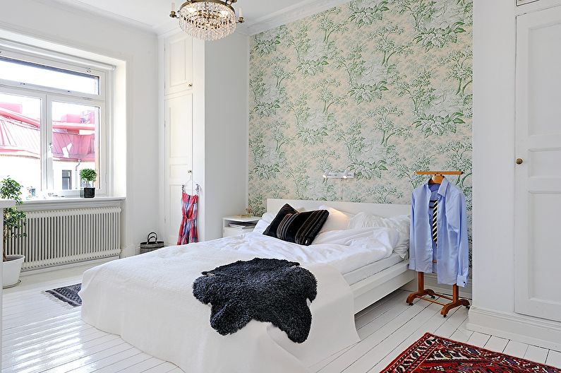 Scandinavian style bedroom wallpaper