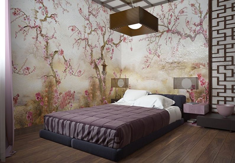 Japanese-style bedroom wallpaper