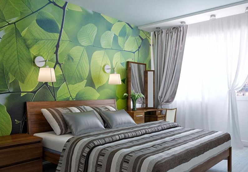Sienas sienas gleznojums guļamistabai ekoloģiskā stilā