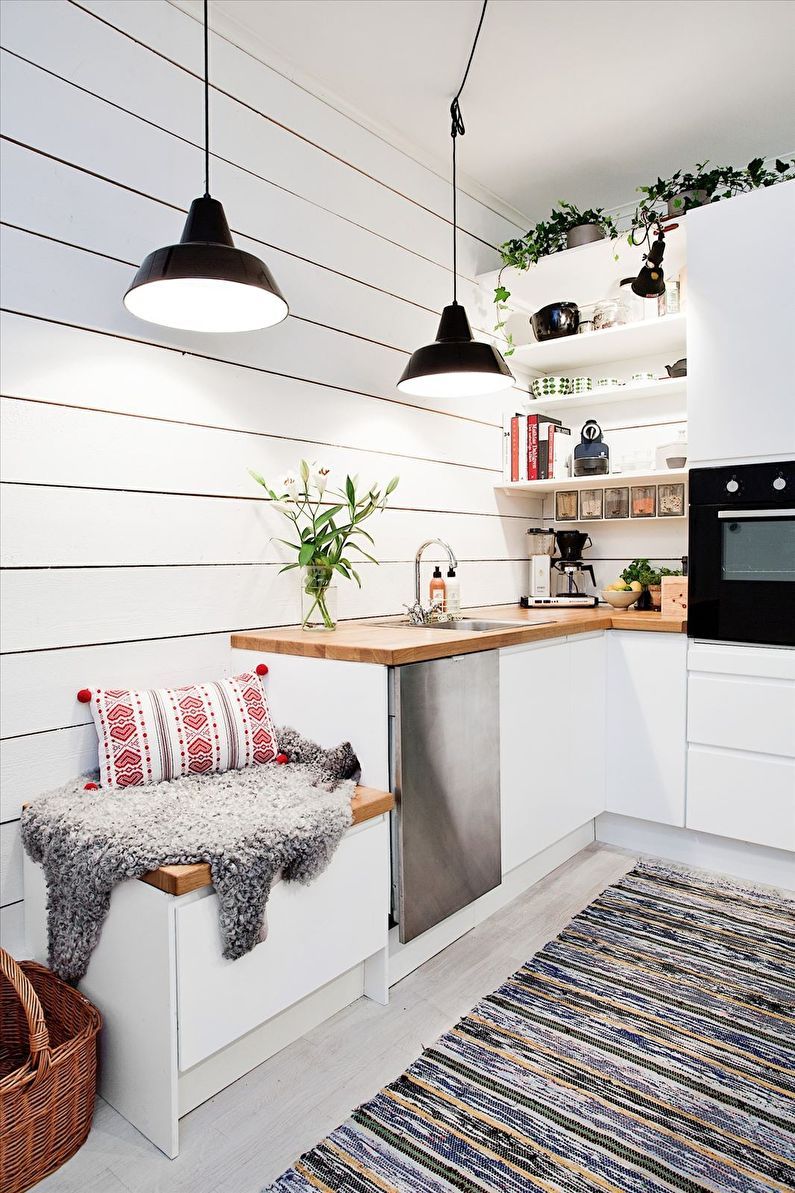 Skandinaviško stiliaus virtuvės interjero dizainas