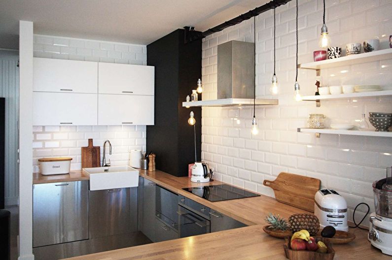 Návrh interiéru kuchyně ve skandinávském stylu