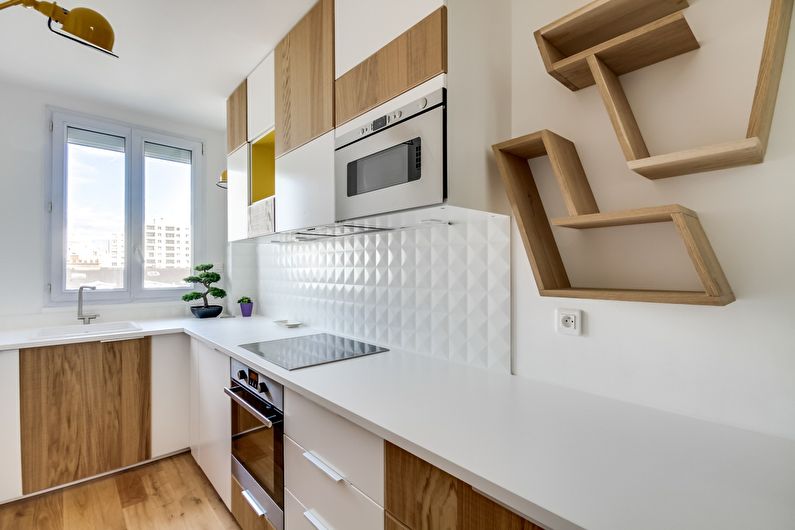 Projekt kuchni w stylu skandynawskim - kolor bielonego drewna