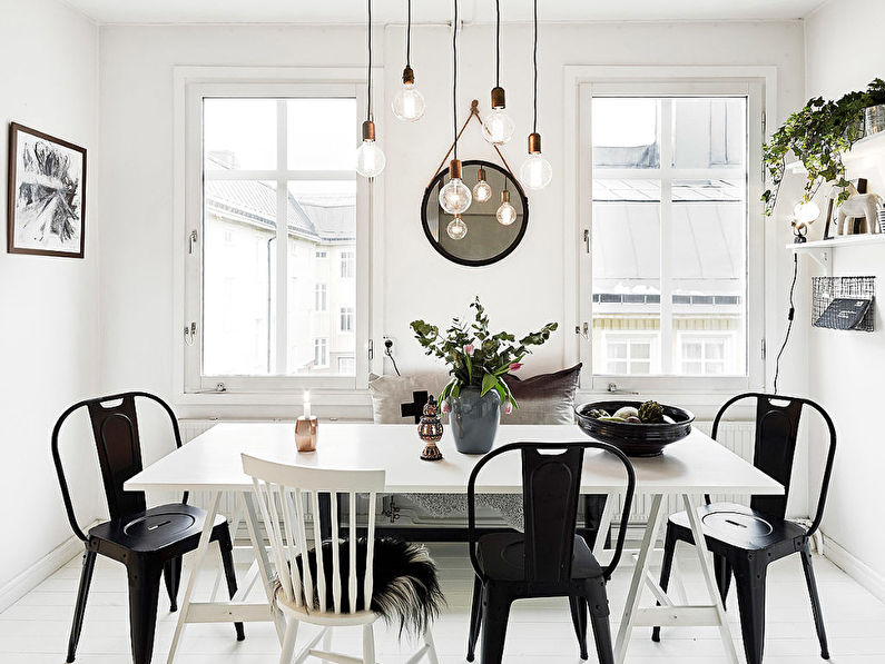 Área de jantar - design de cozinha em estilo escandinavo