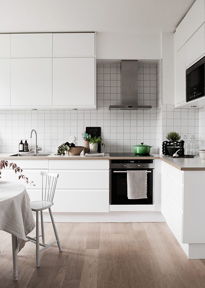 Системи за съхранение - дизайн на кухня в скандинавски стил