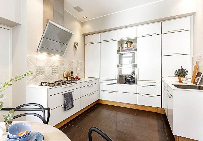 Minimalistinė skandinaviško stiliaus virtuvė - interjero dizainas