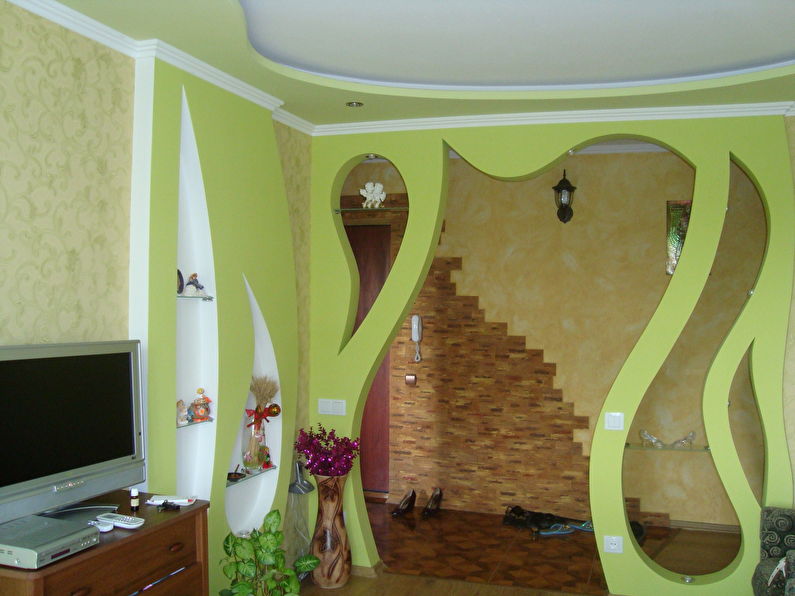Arche intérieure de cloison sèche - salon, design