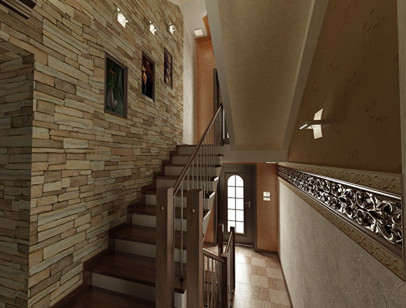Décoration d'escalier avec pierre décorative - photo