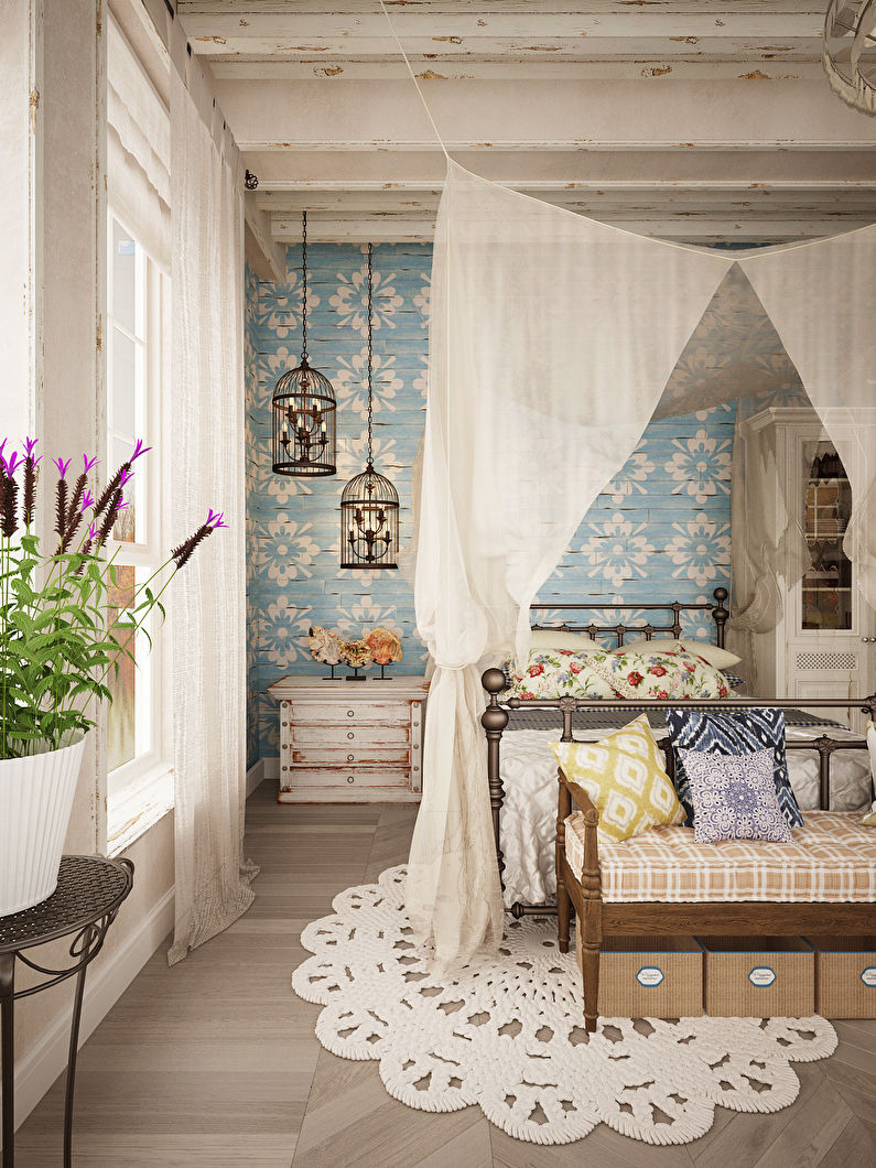 Diseño de dormitorio de estilo provenzal