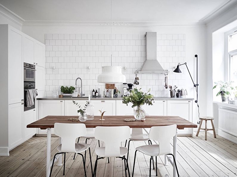 Kjøkkendesign i skandinavisk stil (80 bilder)