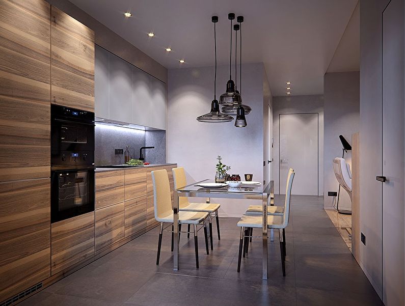 O design de interiores do apartamento é de 50 m². no complexo residencial Riverside