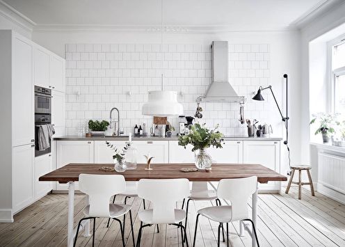 Dizajn kuhinje u skandinavskom stilu (80 fotografija)