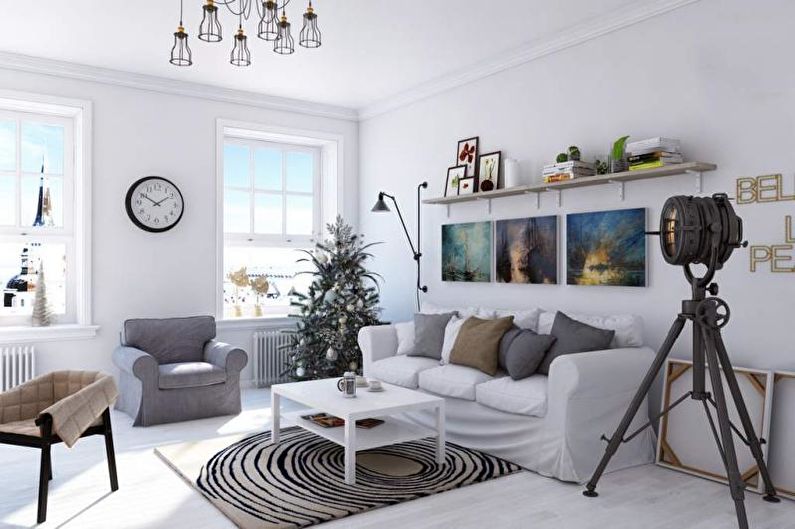 Návrh obývacího pokoje ve skandinávském stylu - funkce