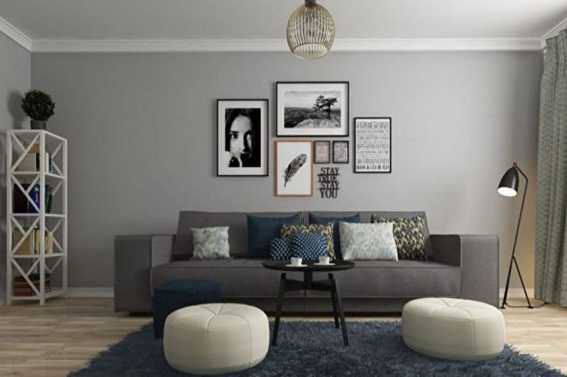 Skandinávský design obývacího pokoje - stropní úprava