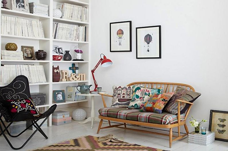 Litet vardagsrum i skandinavisk stil - Interiördesign