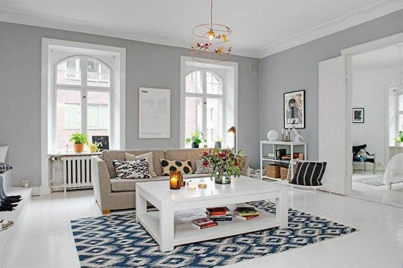 Thiết kế nội thất phòng khách theo phong cách Scandinavia - ảnh