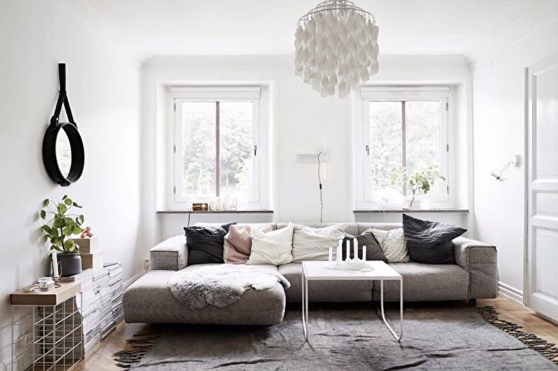 Design d'intérieur de salon de style scandinave - photo