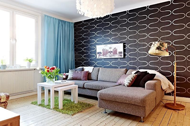 Design de interiores de sala de estilo escandinavo - foto