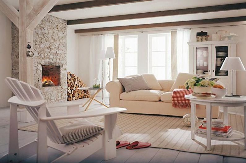 Innenarchitektur des Wohnzimmers im skandinavischen Stil - Foto