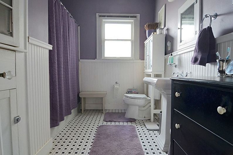 Lilla farge på interiøret på badet - Designfoto