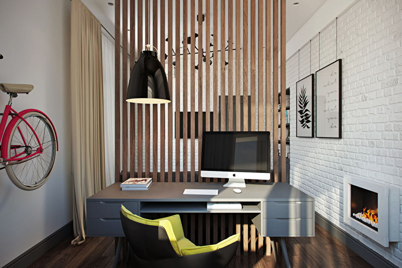 Projeto de design de um quarto com um local de trabalho - foto 3