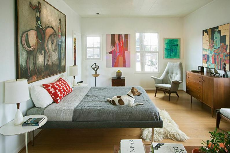 Guļamistaba retro stilā - krāsu kombinācija guļamistabas interjerā