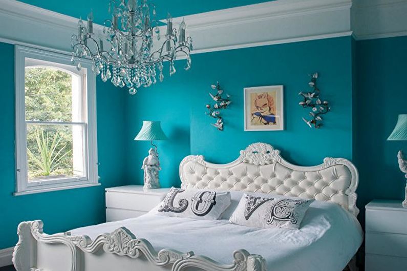 Combinația de culori din interiorul dormitorului - fotografie