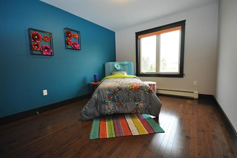 Krāsu kombinācija guļamistabas interjerā - foto