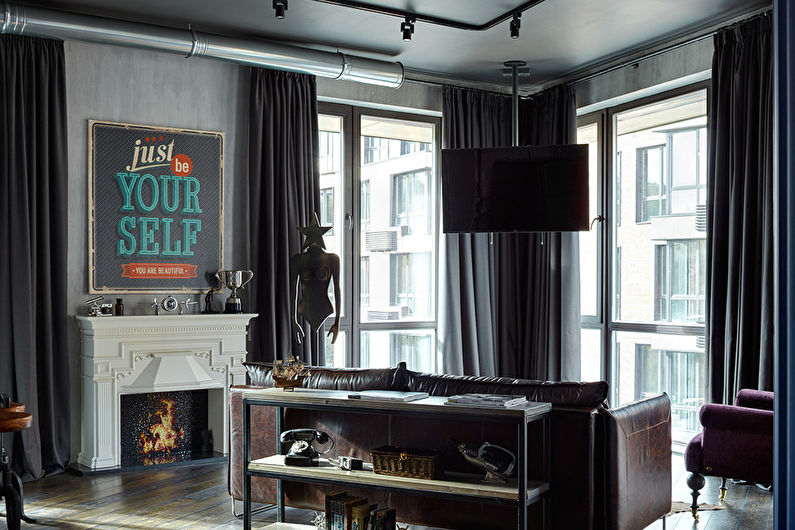 Loft Style Living Room Design - Dekorasyon at Tela