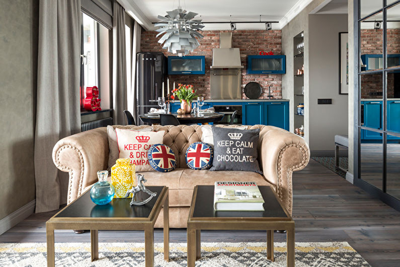 Loft Style Living Room Design - Dekorasyon at Tela