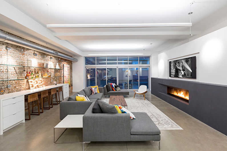 Design interior interior living living în stil loft - fotografie