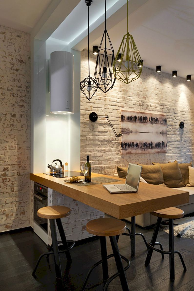 Дизајн кухиње 20 м² - Осветљење и позадинско осветљење
