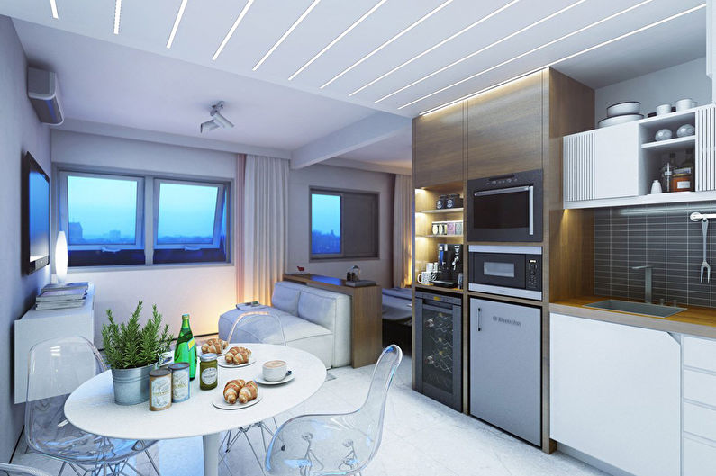 Design d'intérieur de cuisine 20 m2 - photo