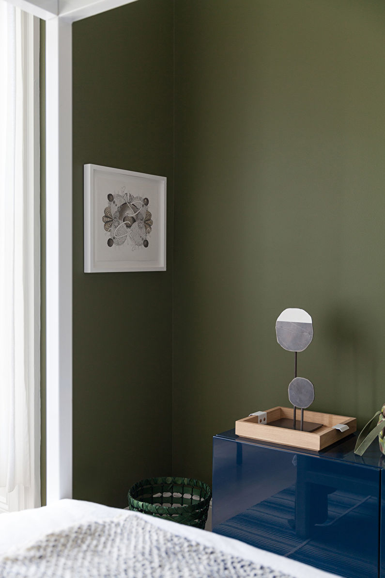 Zelena skandinavska spavaća soba - Dizajn interijera