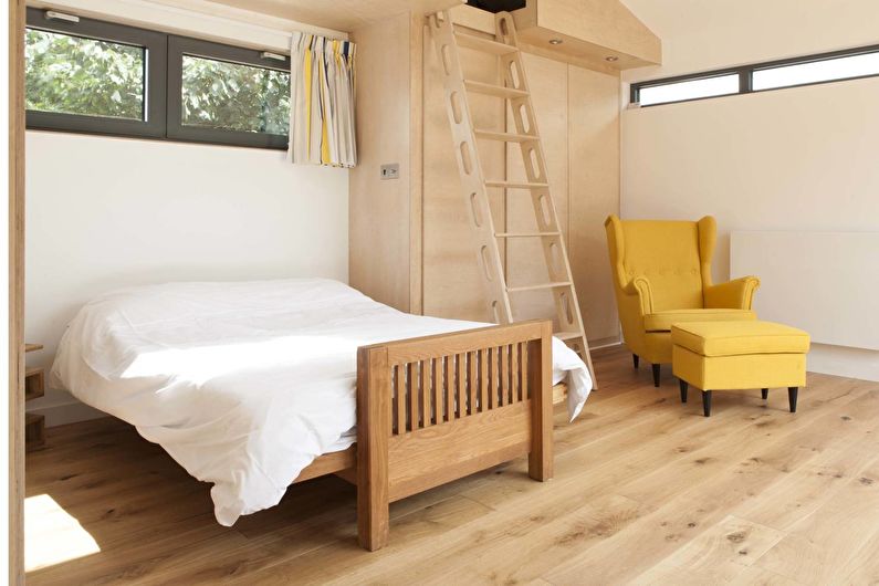 Dizajn spavaće sobe u skandinavskom stilu - podne obloge