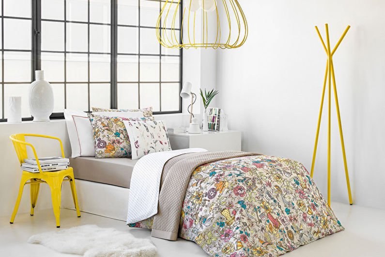 Projekt sypialni w stylu skandynawskim - dekoracje i tekstylia