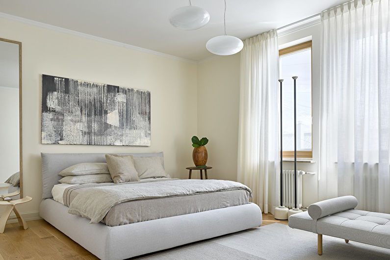 Design de dormitor în stil scandinav - decor și materiale textile