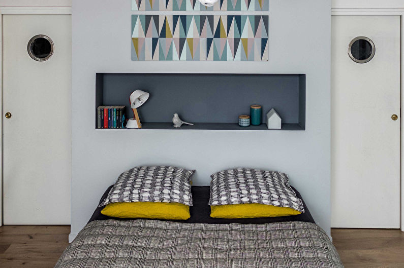 Design de dormitor în stil scandinav - decor și materiale textile