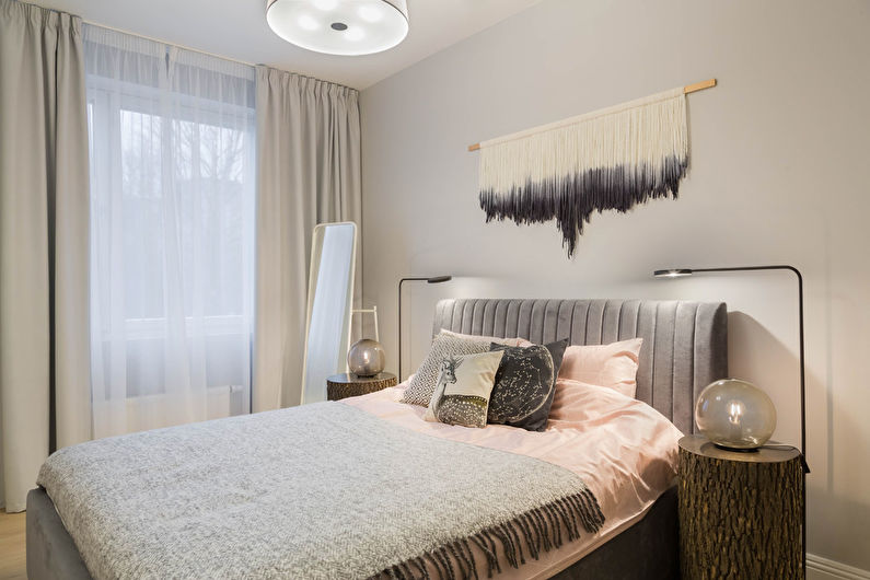 Μικρό υπνοδωμάτιο σκανδιναβικού στιλ - Εσωτερική διακόσμηση