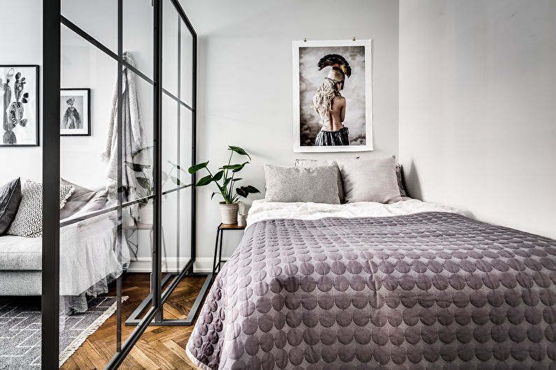 Mala spavaća soba u skandinavskom stilu - Dizajn interijera