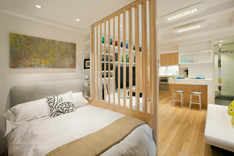 Skandināvu stila guļamistabas interjera dizains - foto