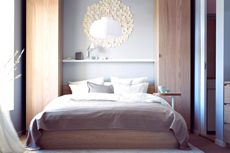 Интериорен дизайн на спалня в скандинавски стил - снимка