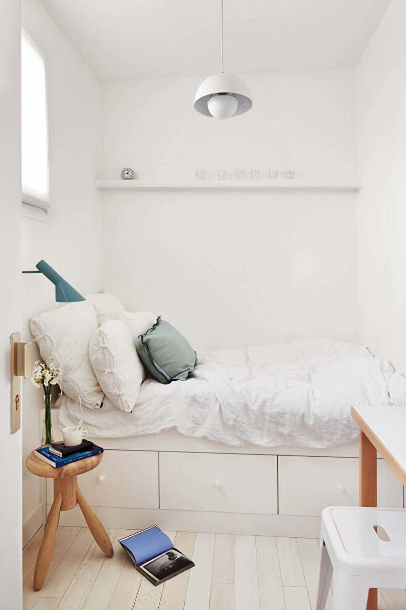Dizajn interijera spavaće sobe skandinavskog stila - fotografija