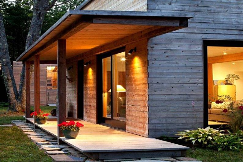 Réaliser un porche en bois pour une maison privée - photo