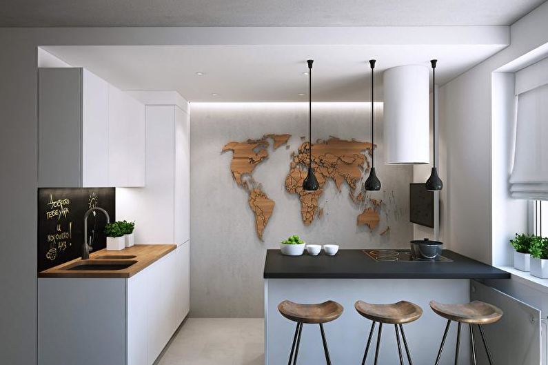 Cuisine 14 m2 dans un style moderne - Design d'intérieur